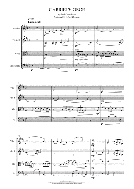 Gabriel's Oboe (arr. Björn Kleiman)