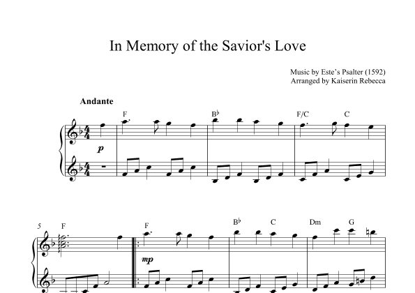 In Memory of the Savior's Love (music box version) (arr. Kaiserin Rebecca)