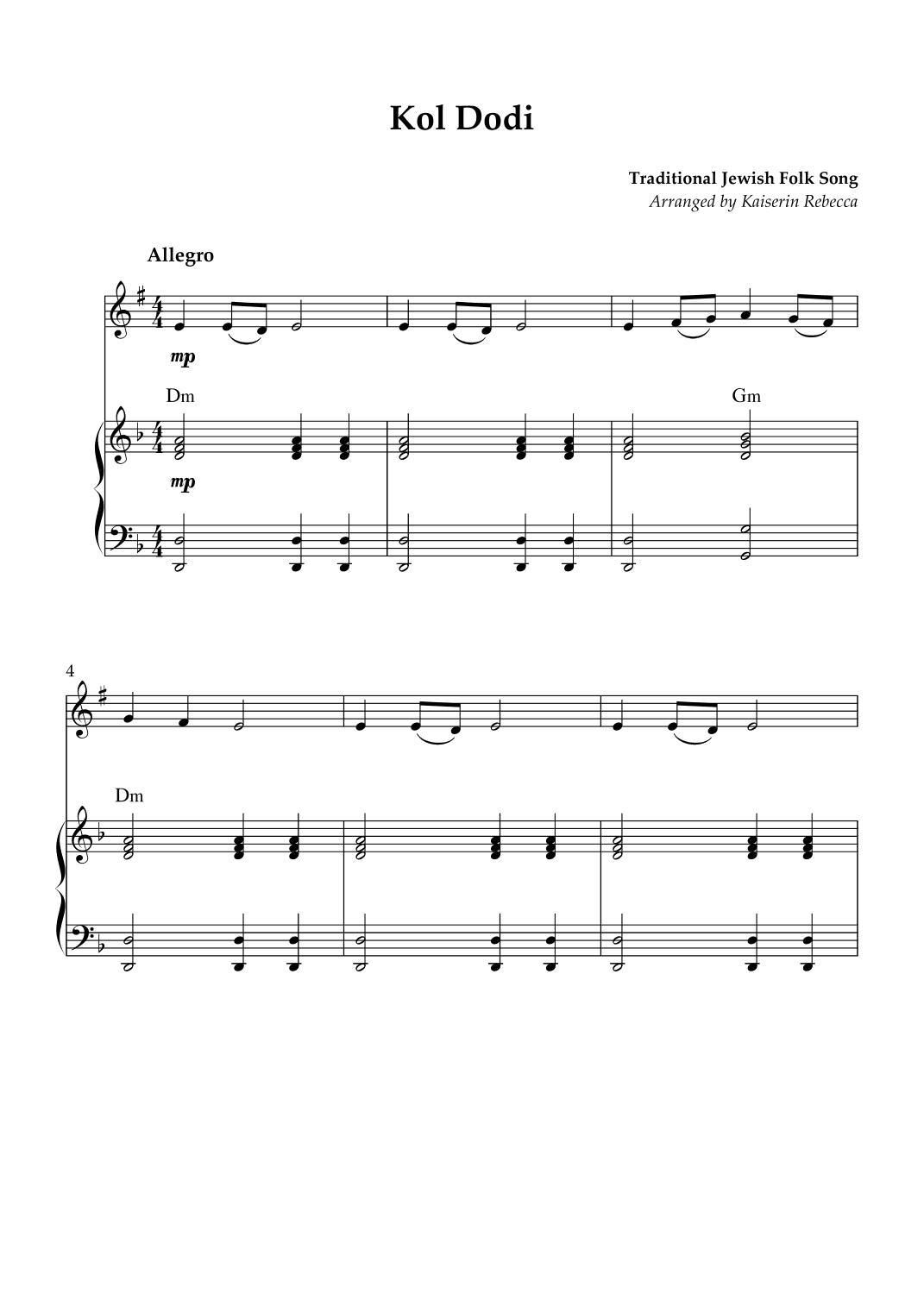 Kol Dodi (arr. Kaiserin Rebecca)