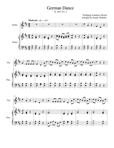 German Dance by Mozart (arr. Sandy McIntire)