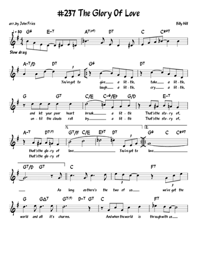 Glory Of Love, The (arr. John Fries)