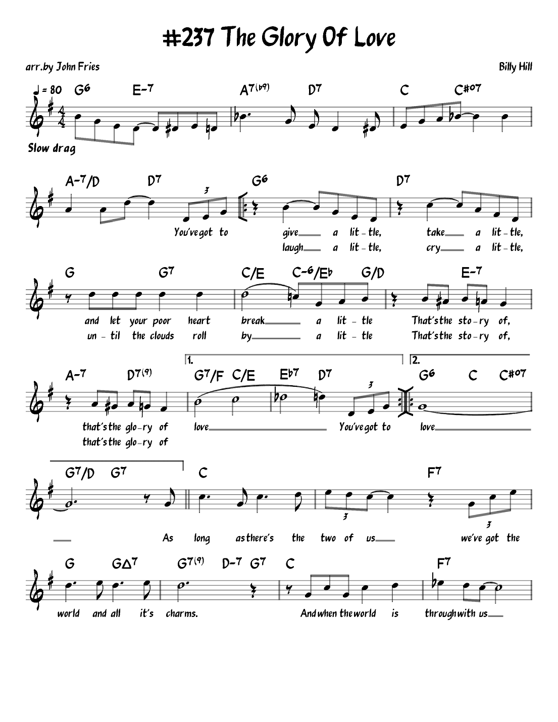 Glory Of Love, The (arr. John Fries)
