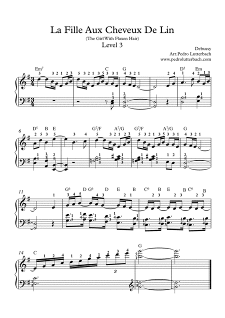 La File Aux Cheveux De Lin (arr. Pedro Lutterbach)