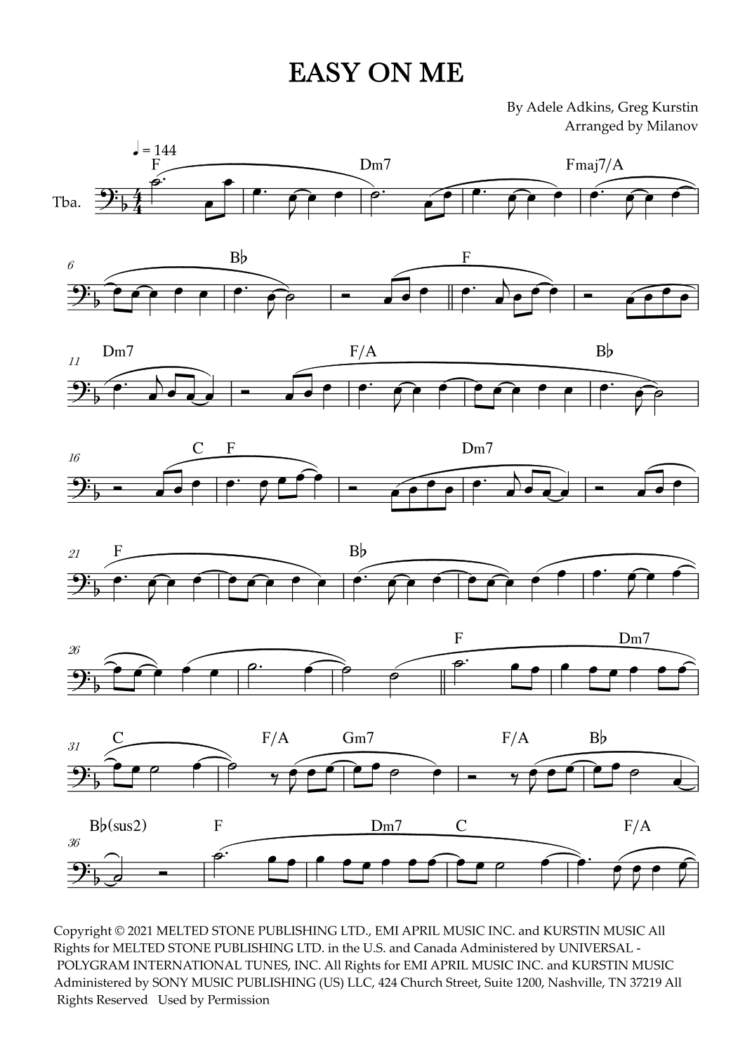 Easy On Me (arr. Milanov)