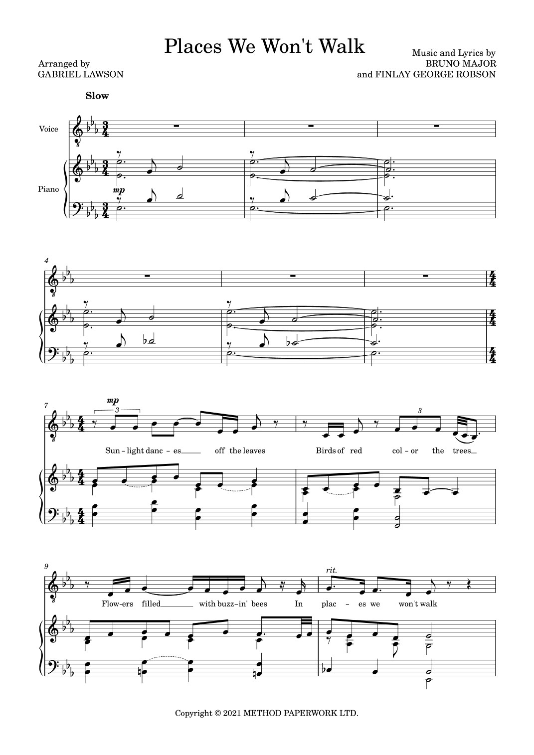 Places We Won't Walk (arr. Gabriel Lawson)