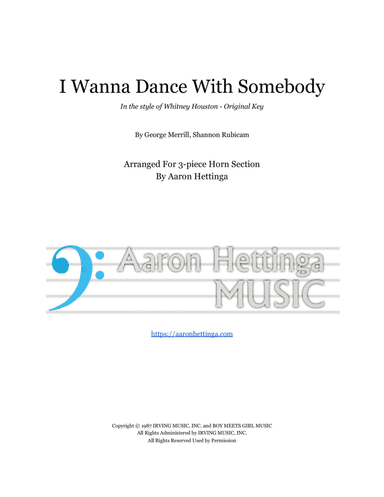 I Wanna Dance With Somebody (arr. Aaron Hettinga)