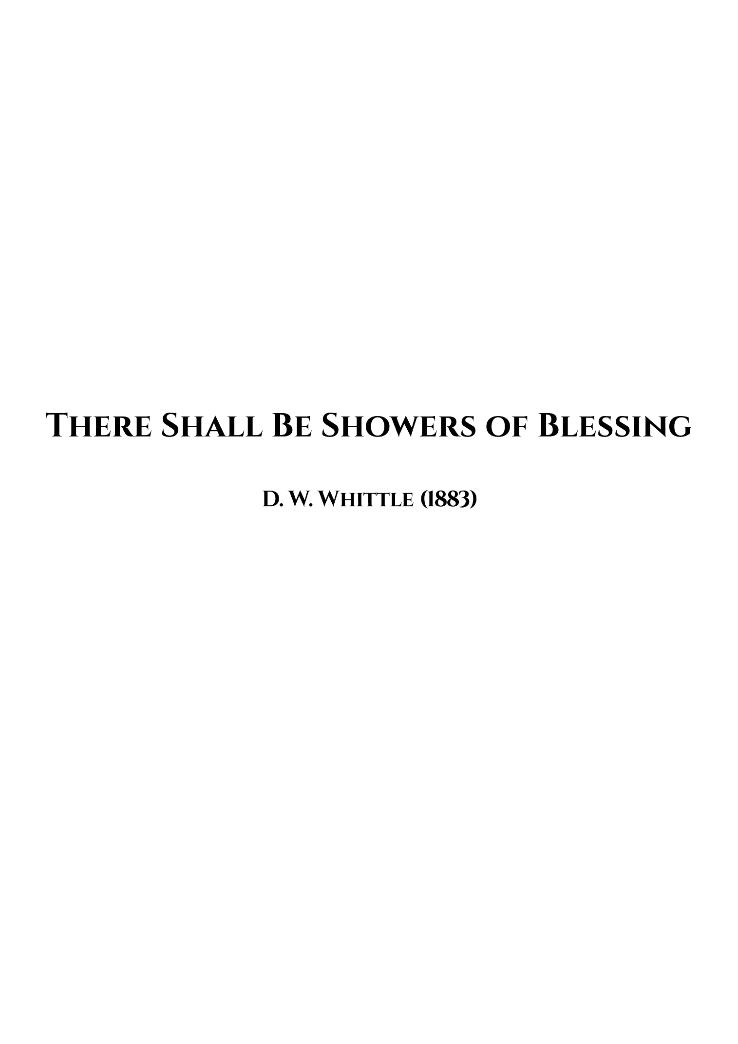There Shall Be Showers of Blessing (arr. Rafael Fernandes da Silva)