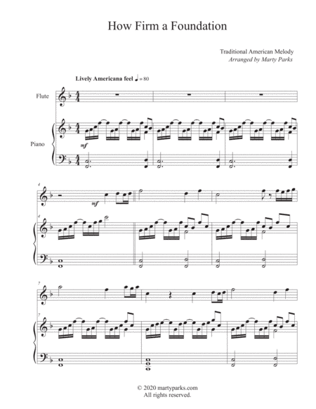 How Firm a Foundation (Flute-Piano) (arr. Marty Parks)