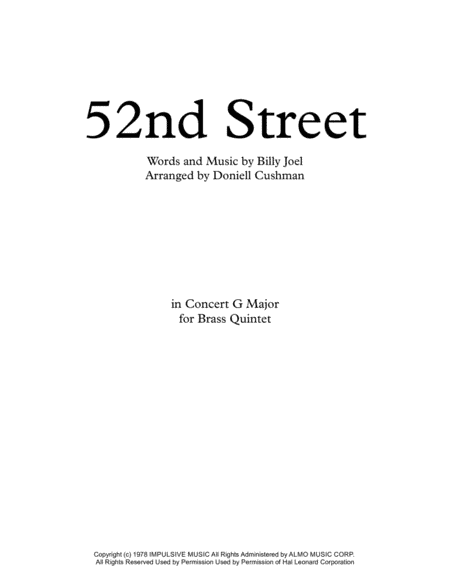 52nd Street (arr. Doniell Cushman)