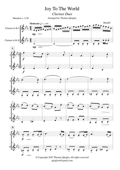 Joy To The World (arr. Thomas Quigley)