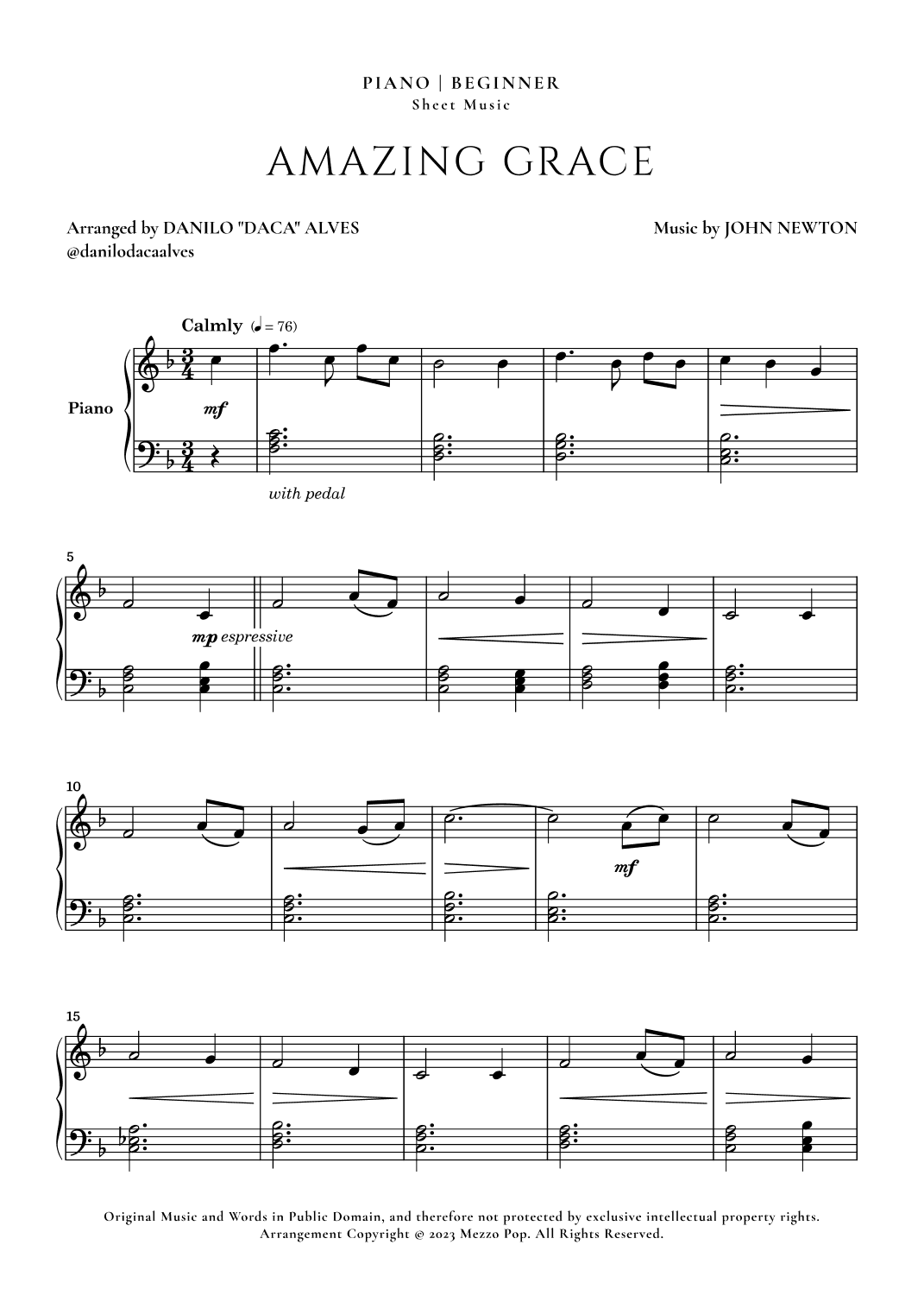 Amazing Grace (arr. Danilo "Daca" Alves)