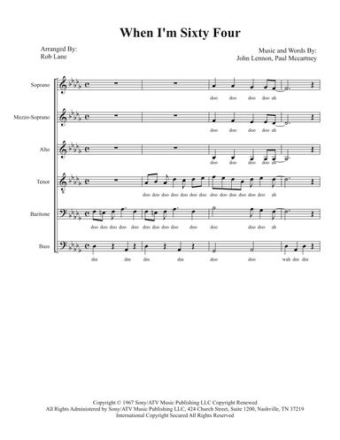 When I'm Sixty-four (arr. Robert Lane)