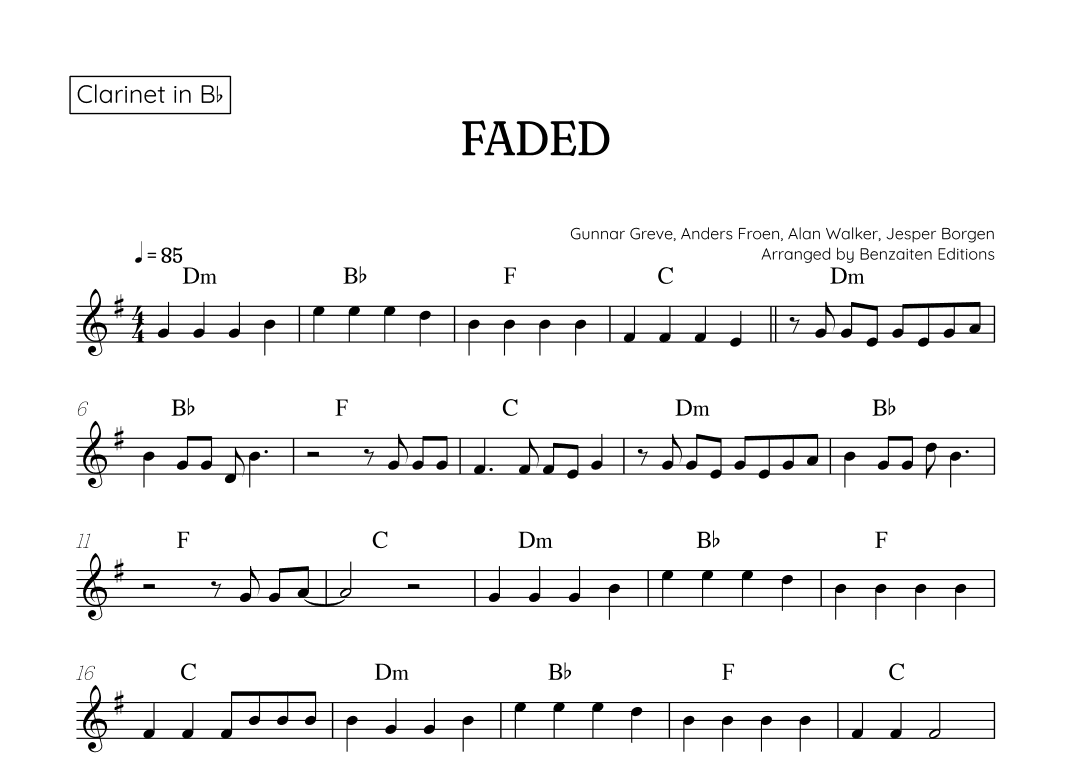 Faded (arr. Benzaiten Editions)