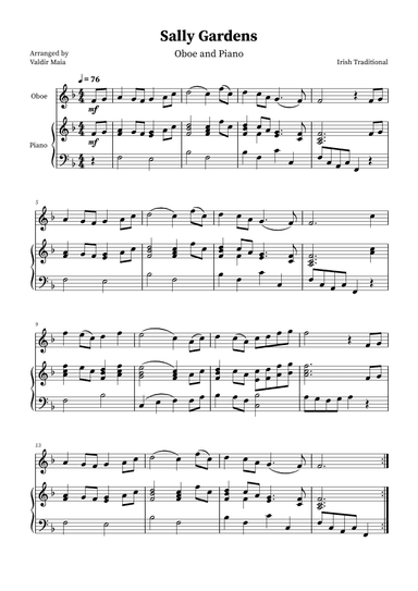 Sally Gardens - Oboe and Piano (arr. Valdir Maia)
