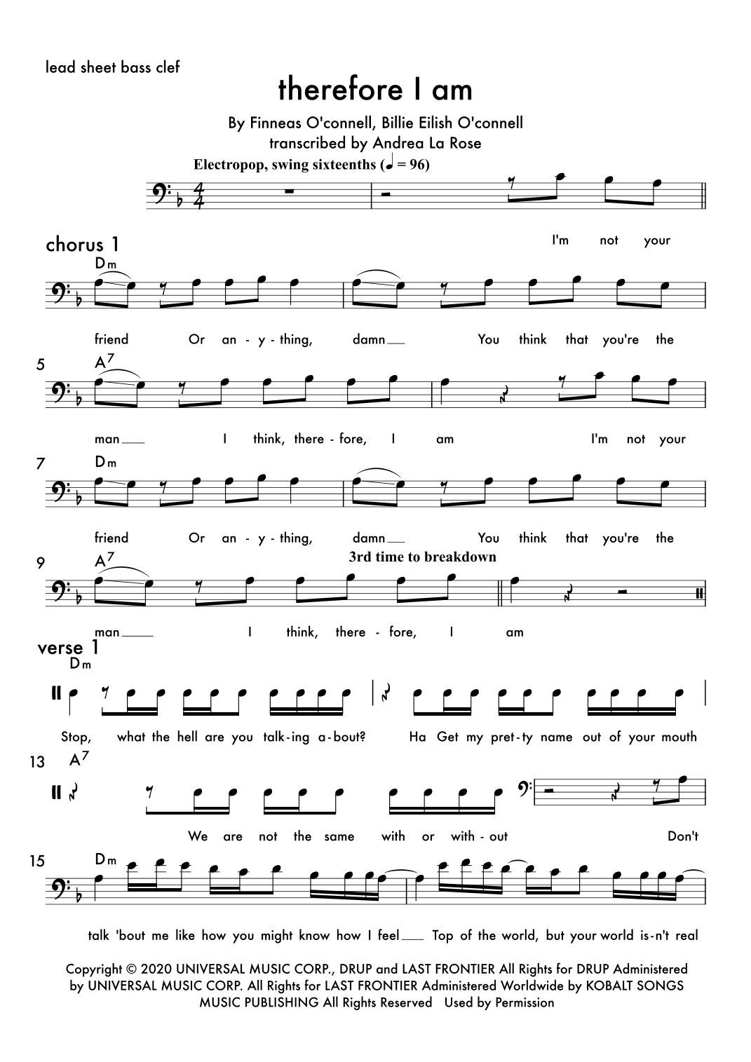 Therefore I Am (arr. Andrea La Rose)