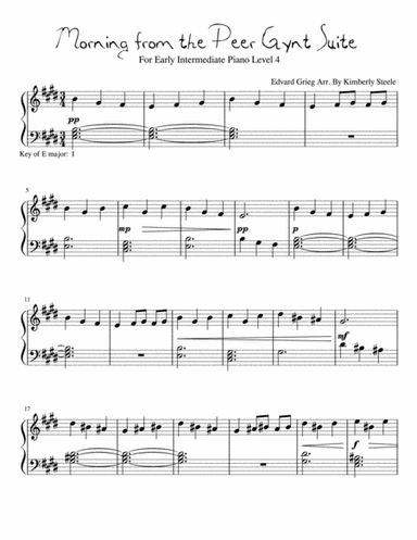 Best Recital: Morning From the Peer Gynt Suite for Early Intermediate Piano Level 4 (arr. Kimberly Steele)