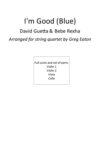I'm Good (blue) (arr. Greg Eaton)