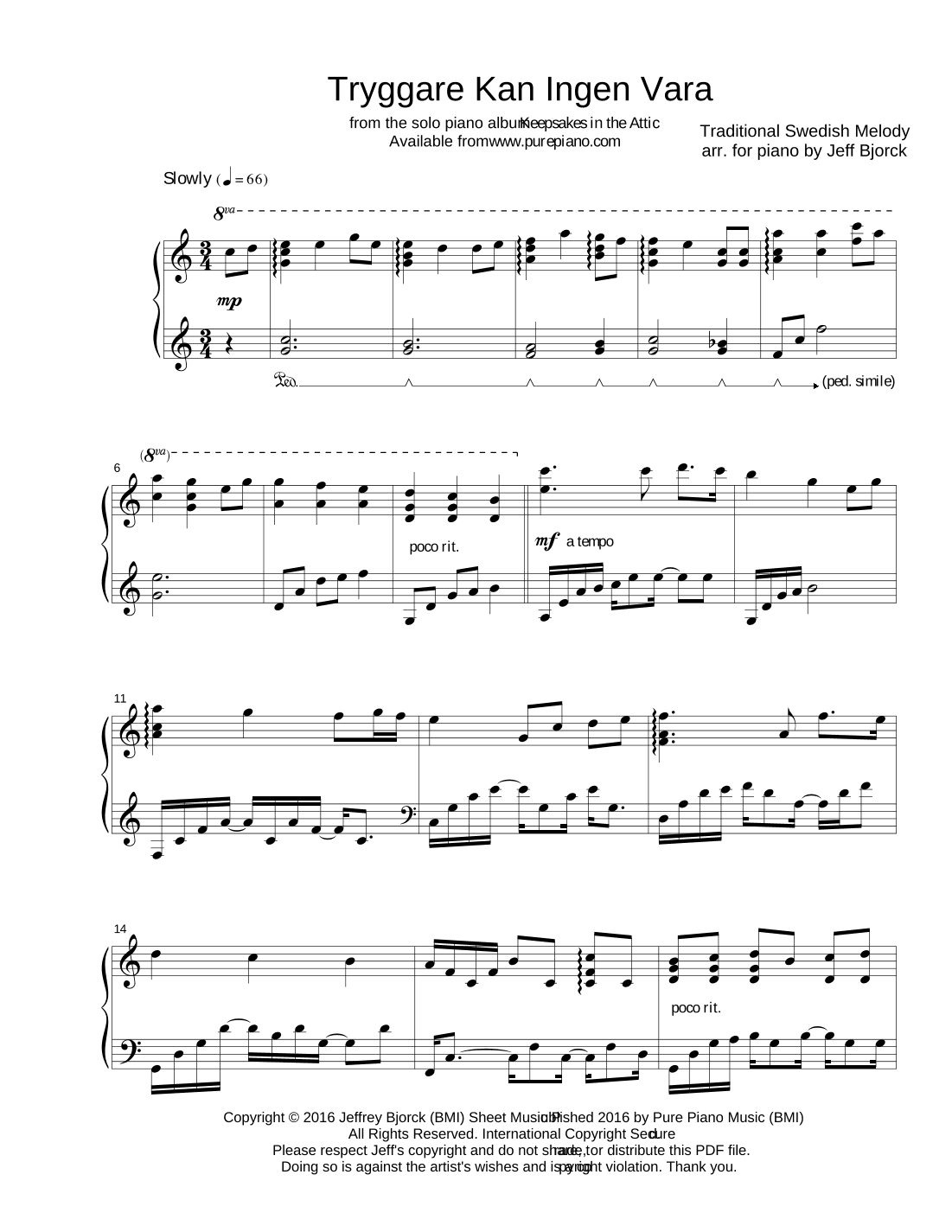 Children of the Heavenly Father (Tryggare Kan Ingen Vara) (arr. Jeff Bjorck)