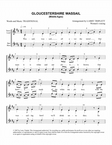 Gloucestershire Wassail (arr. Larry Triplett)
