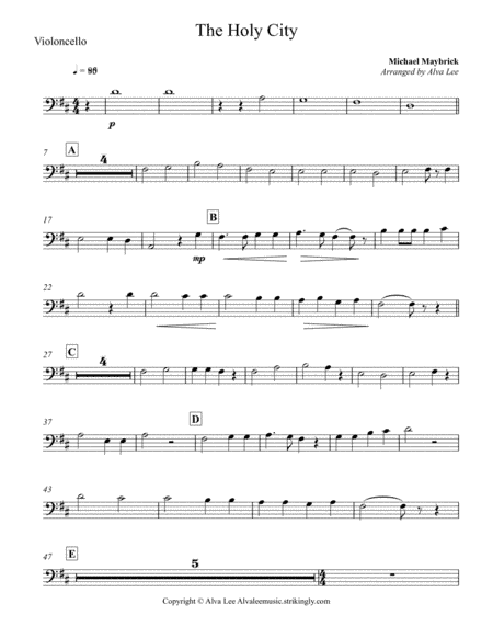 The Holy City - Cello (arr. Alva J. Lee)