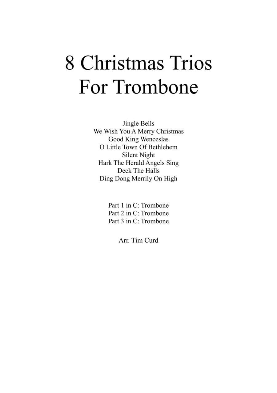 8 Christmas Trios for Trombone (arr. Tm Curd)