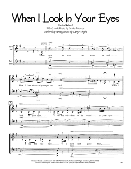 When I Look In Your Eyes (arr. Larry Wright)
