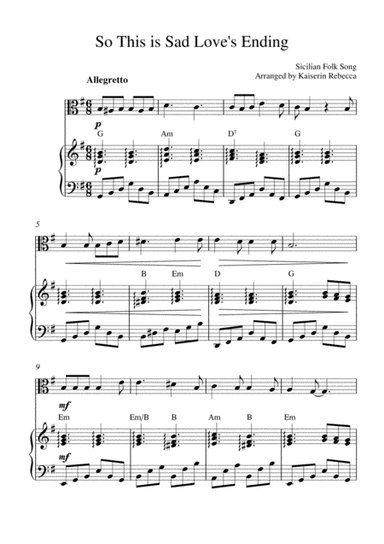 So This is Sad Love's Ending (arr. Kaiserin Rebecca)