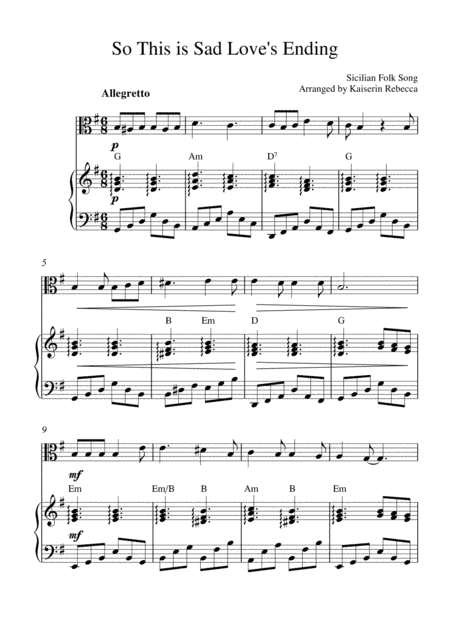 So This is Sad Love's Ending (arr. Kaiserin Rebecca)