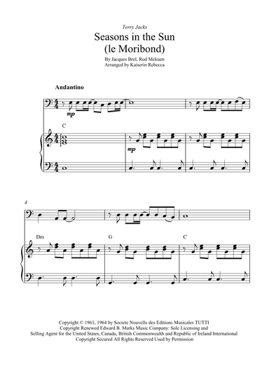Seasons In The Sun (le Moribond) (arr. Kaiserin Rebecca)