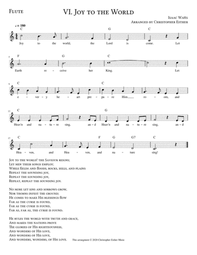Joy to the World for Flute (arr. Christopher Esther)