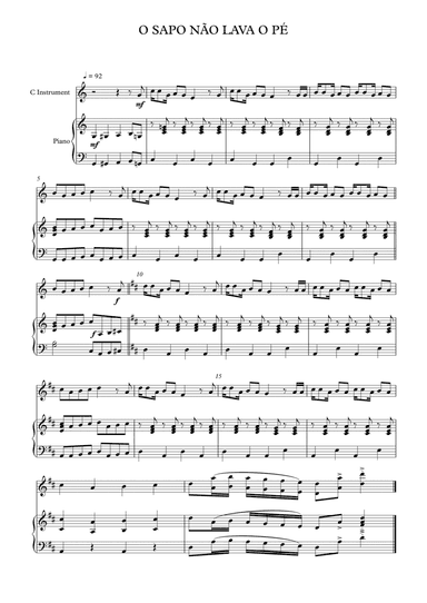 O SAPO NÃO LAVA O PÉ (arr. Gerson Serafim)