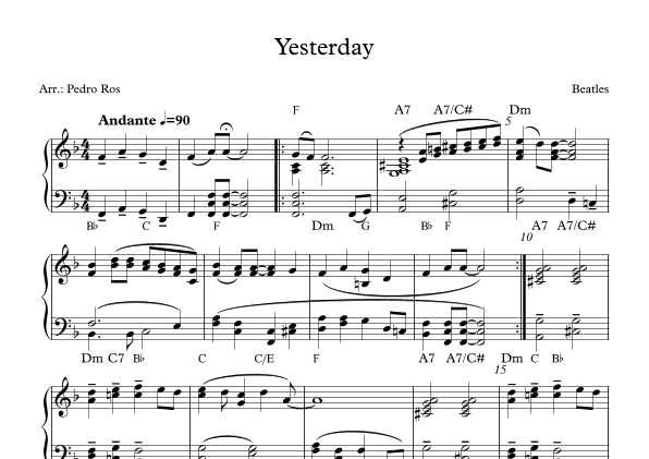 Yesterday (arr. Pedro Ros)