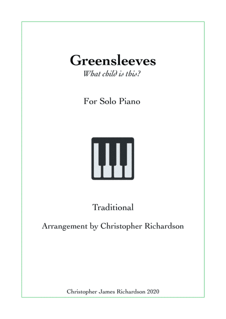 Greensleeves - Piano Solo (arr. Christopher Richardson)