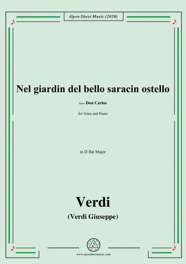 Verdi-Nel giardin del bello saracin ostello,in D flat Major,for Voice and Piano (arr. MSM)