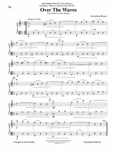 Intermediate Music for Two, Volume 2 - for Flute or Oboe or Violin & Viola (arr. Daniel Kelley)