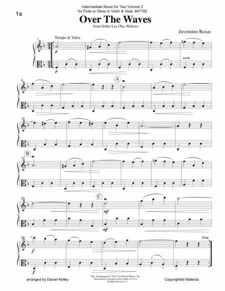 Intermediate Music for Two, Volume 2 - for Flute or Oboe or Violin & Viola (arr. Daniel Kelley)
