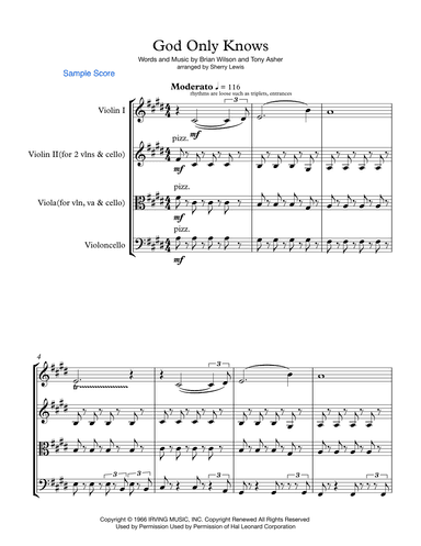 God Only Knows (arr. Sherry Lewis Publishing)