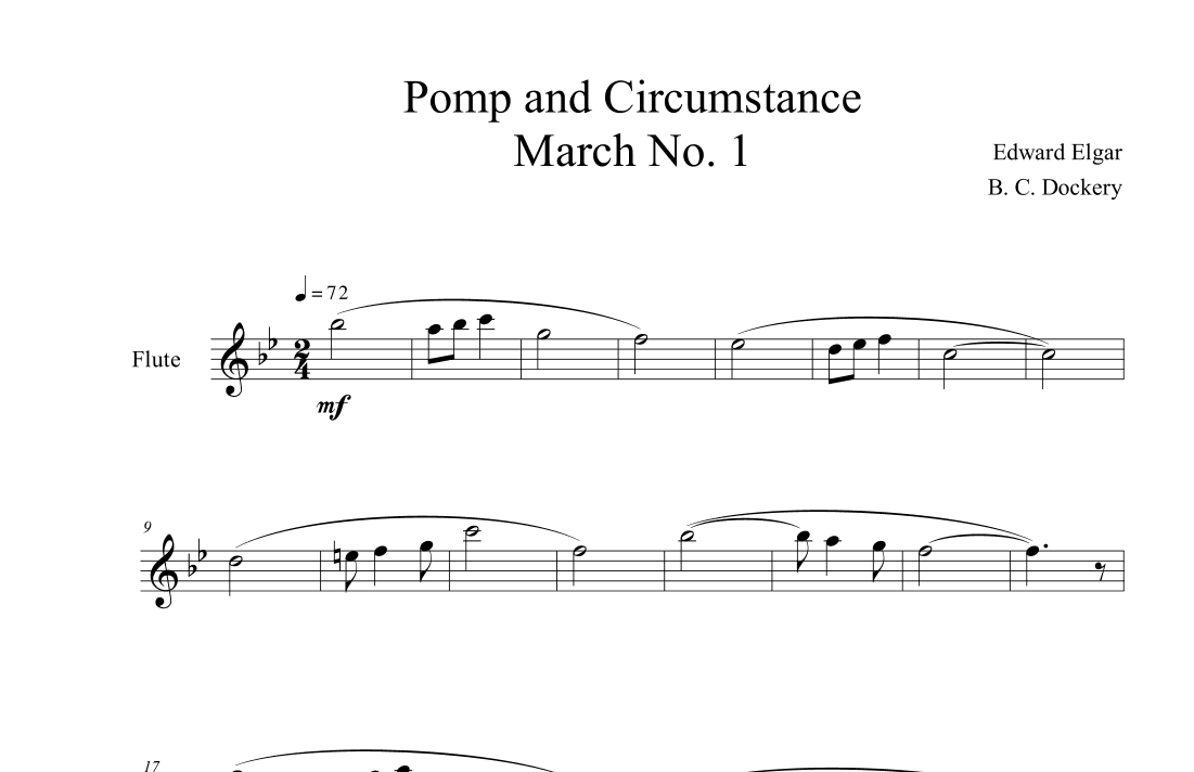 Pomp and Circumstance (Flute Solo) (arr. B. C. Dockery)