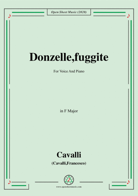 Cavalli-Donzelle,fuggite,in F Major,for Voice and Piano (arr. MSM)