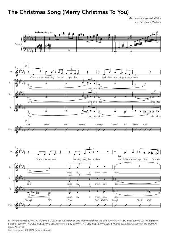The Christmas Song (chestnuts Roasting On An Open Fire) (arr. Giovanni Molaro)
