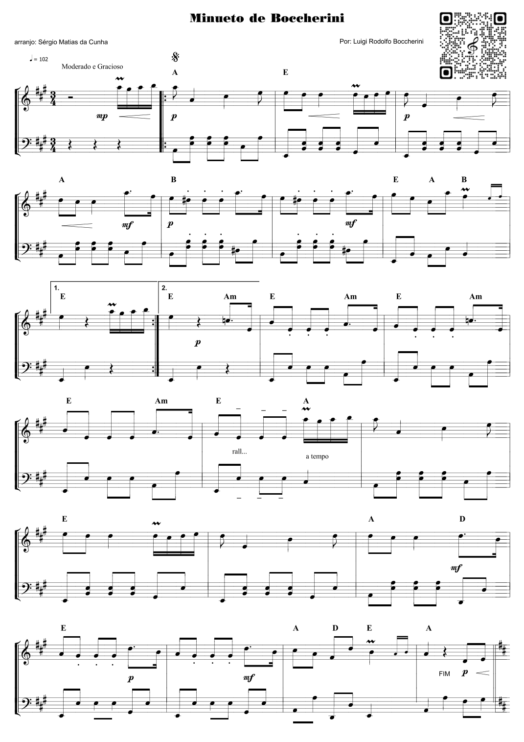 Minueto de Boccherini (arr. Sérgio Matias da Cunha)