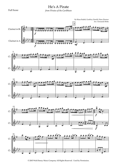 He's A Pirate (arr. Fernando Britto)