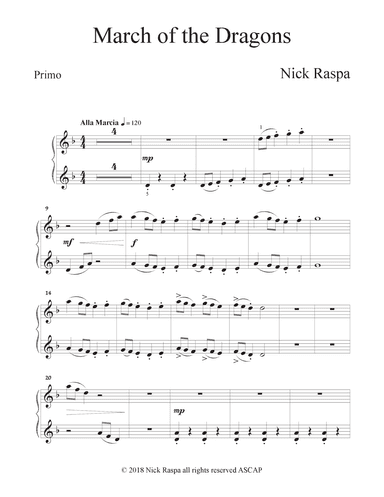 March of the Dragons (1 piano 4 hands) Primo