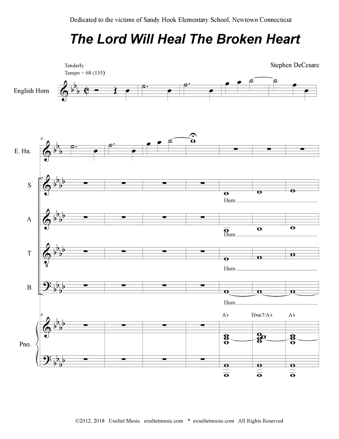 The Lord Will Heal The Broken Heart (Solo and SATB)