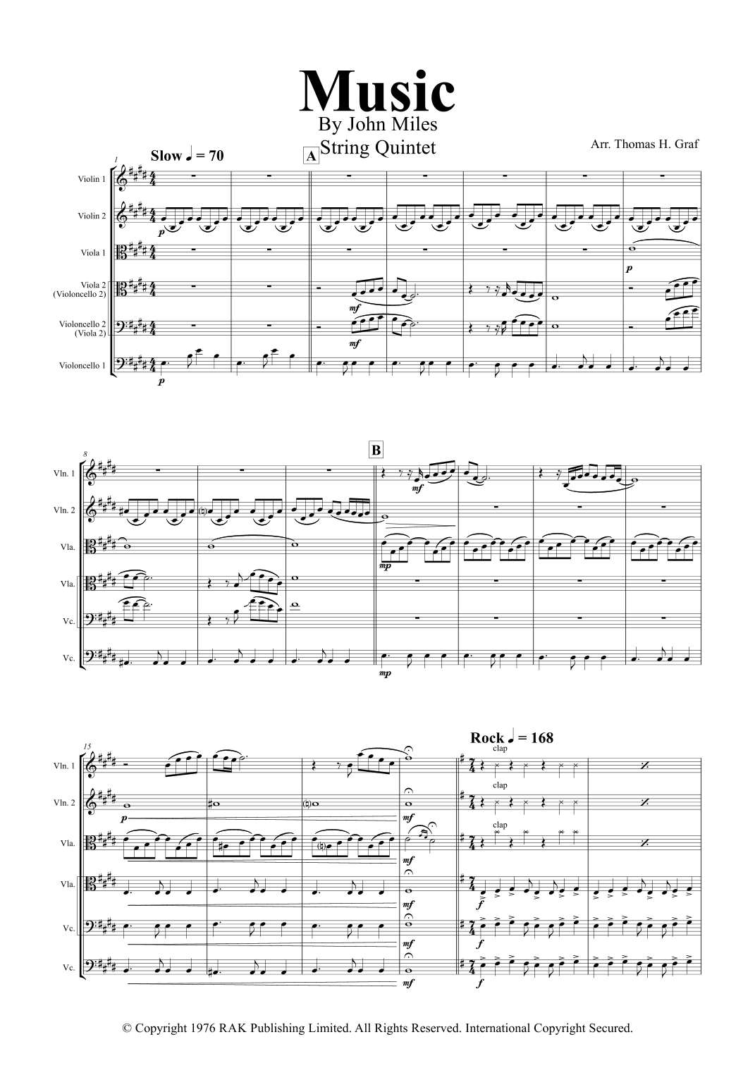 Music (arr. Thomas H. Graf)