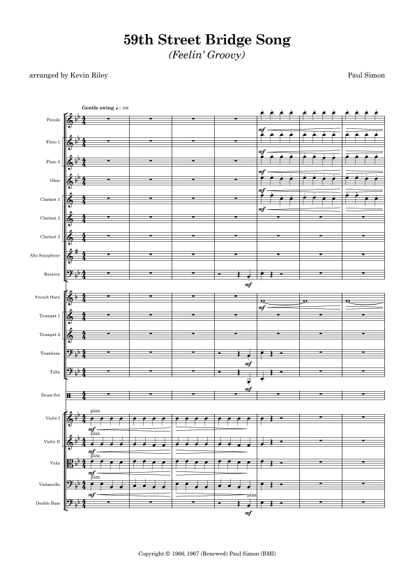 The 59th Street Bridge Song (feelin' Groovy) (arr. Kevin Riley)