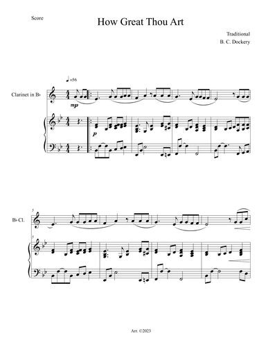 How Great Thou Art (Clarinet Solo with Piano Accompaniment) (arr. B. C. Dockery)