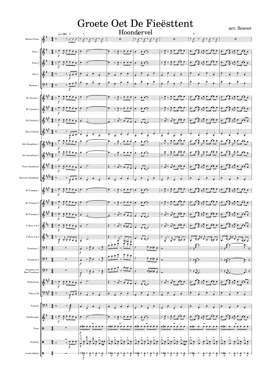 Groete Oet De Fieësttent (arr. Scaver)