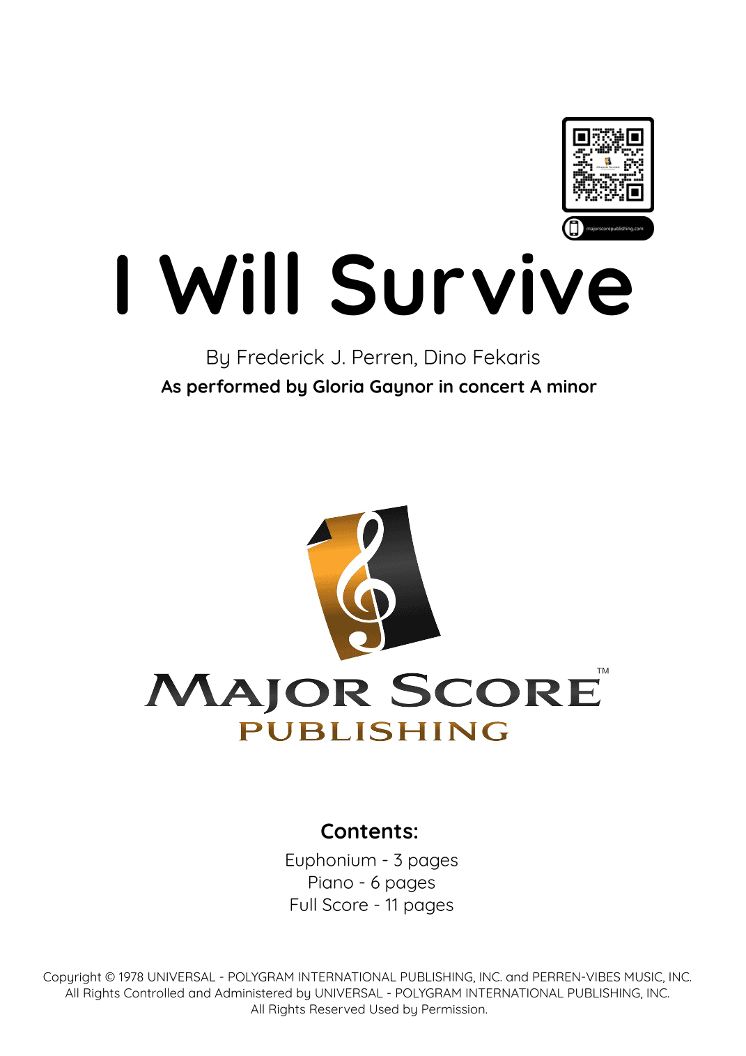 I Will Survive (arr. MAJOR SCORE PUBLISHING TM.)