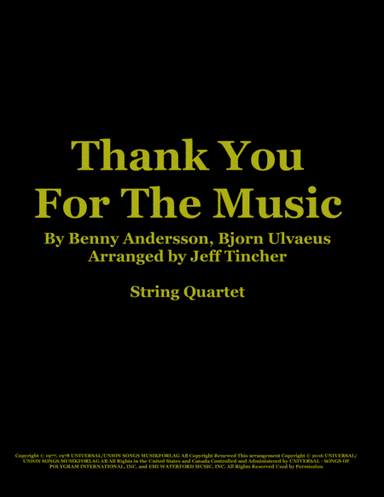 Thank You For The Music (arr. Jeff Tincher)